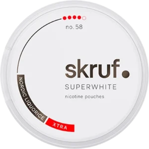 Skruf Superwhite no.58 Nordic Liquorice Xtra Strong